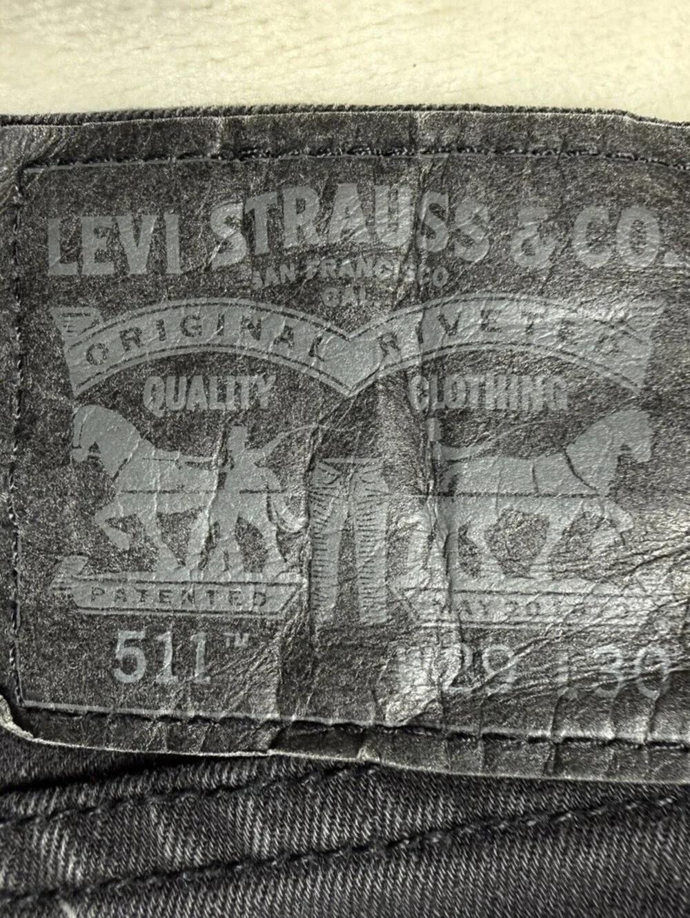 Levis 511 Slim Fit Jeans Mens 29x30 Black Stretch Denim WaterLess Pants